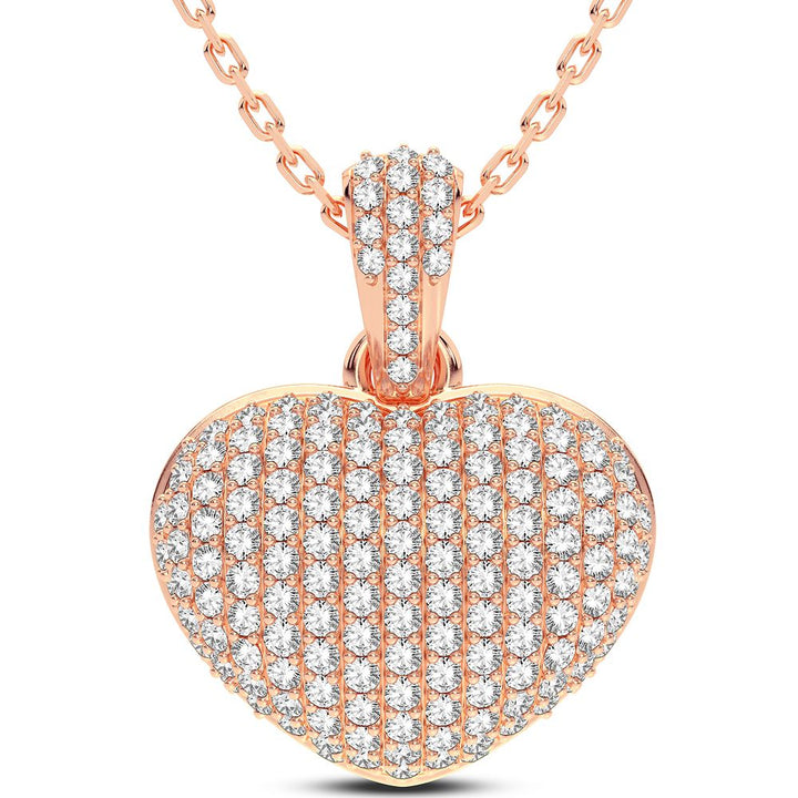 Delicate 14k Rose Gold Lab Diamond Womens Pendant