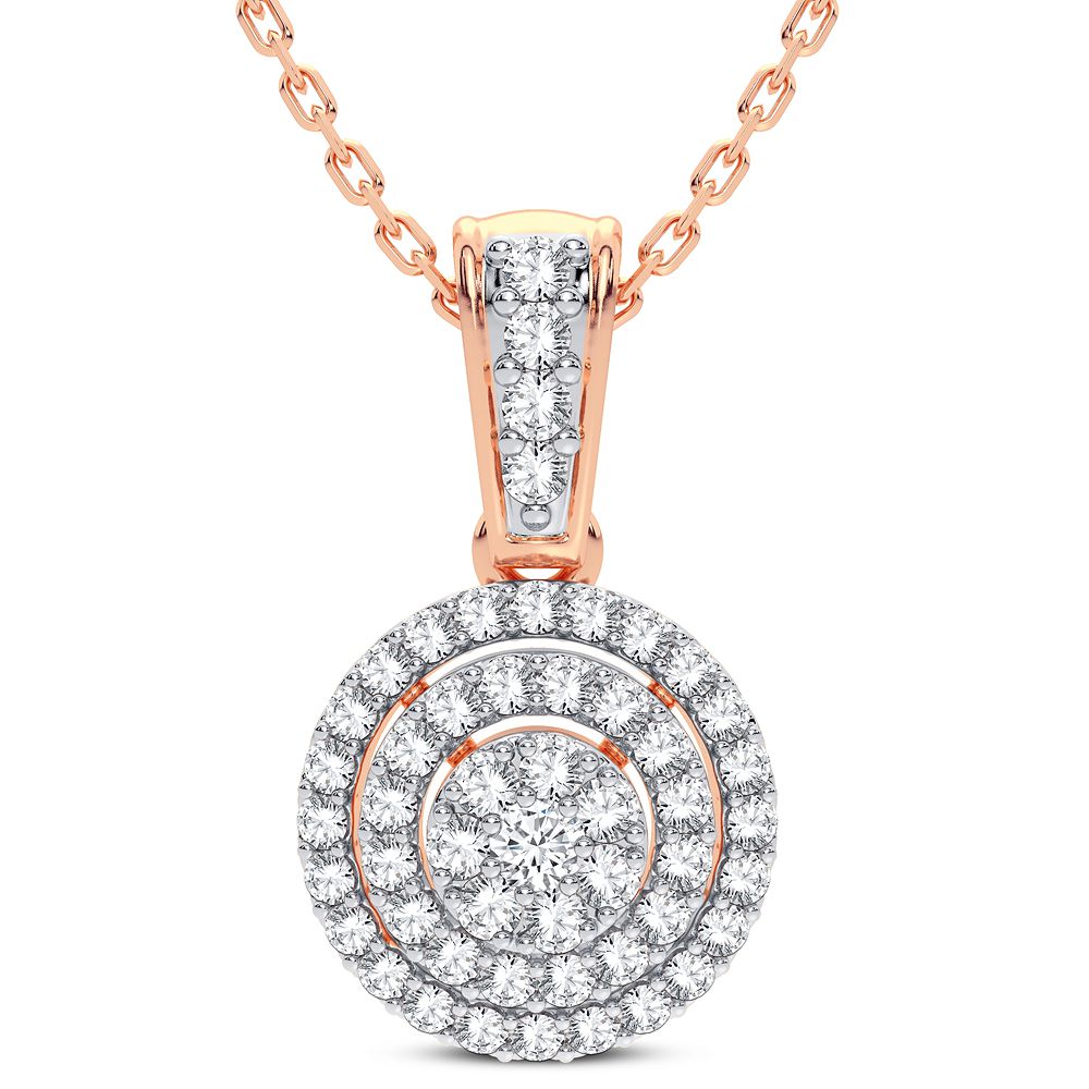 Chic 14k Rose Gold Lab Diamond Pendant for Her