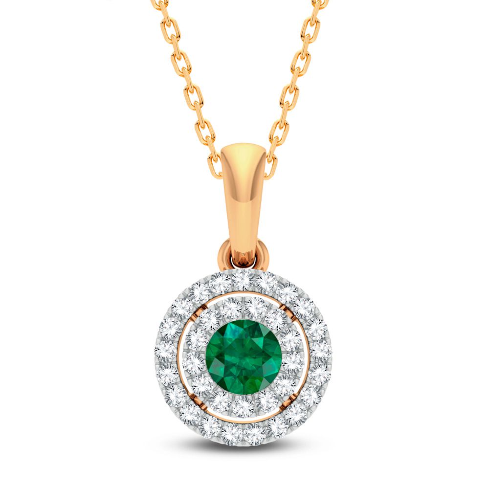 14K Yellow Gold Lab Diamond Womens Pendant Charm