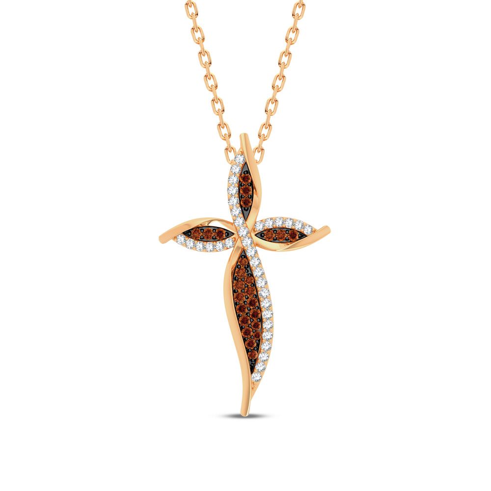 14K Yellow Gold Lab Diamond Religious Womens Pendant