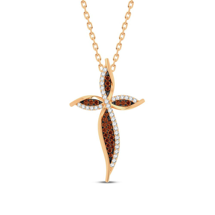 14K Yellow Gold Lab Diamond Religious Womens Pendant