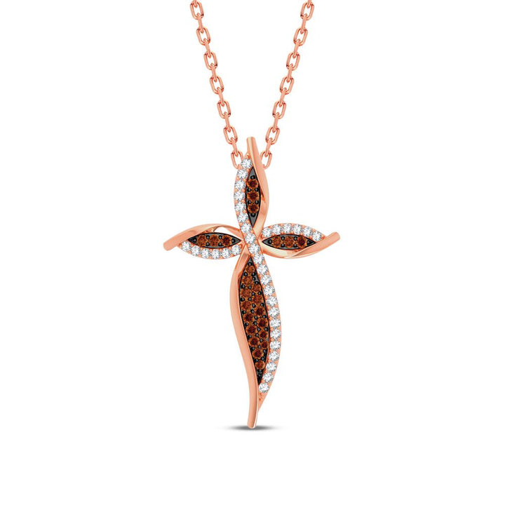 Spiritual Charm: 14k Rose Gold Lab Diamond Religious Pendant