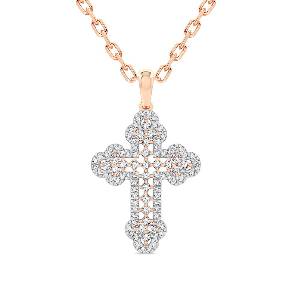 Delicate 14k Rose Gold 0.50CT Lab Diamond Pendant