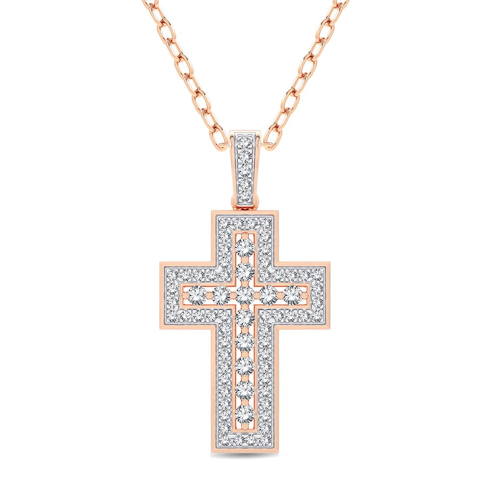 Delicate 14k Rose Gold 0.50CT Lab Diamond Pendant