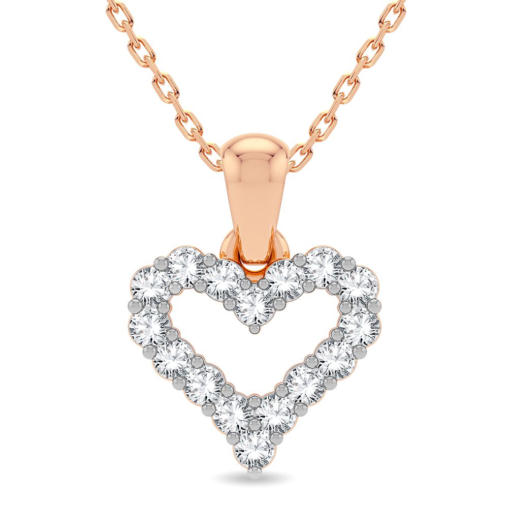 Chic 14k Rose Gold Lab Diamond Pendant for Her