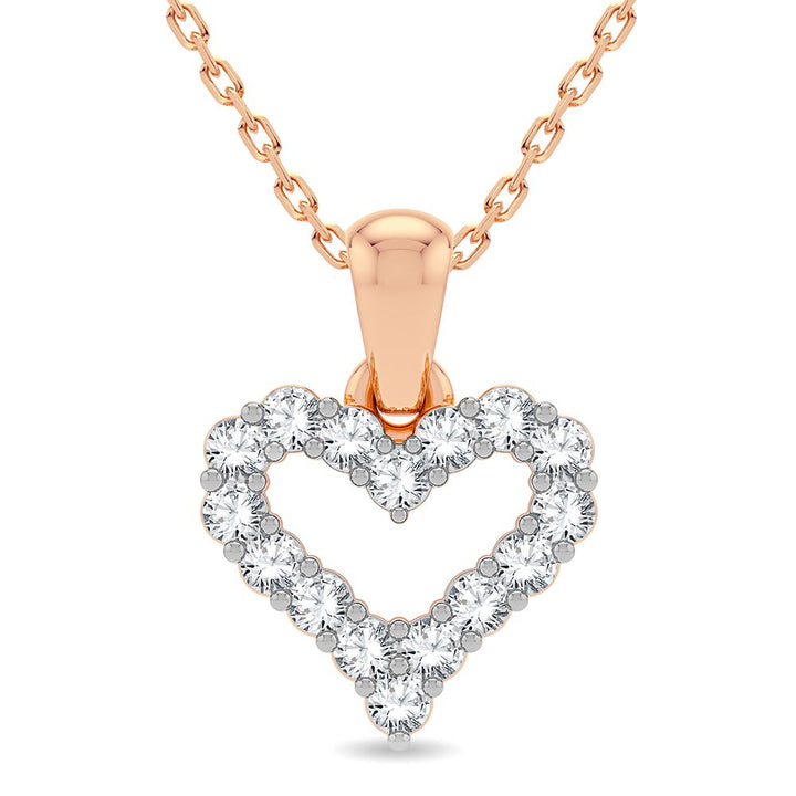 Chic 14k Rose Gold Lab Diamond Pendant for Her