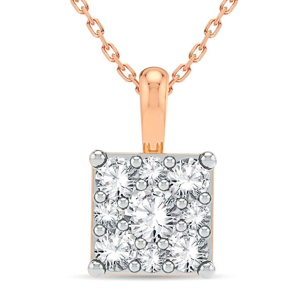 Romantic 14k Rose Gold Lab Diamond Womens Pendant