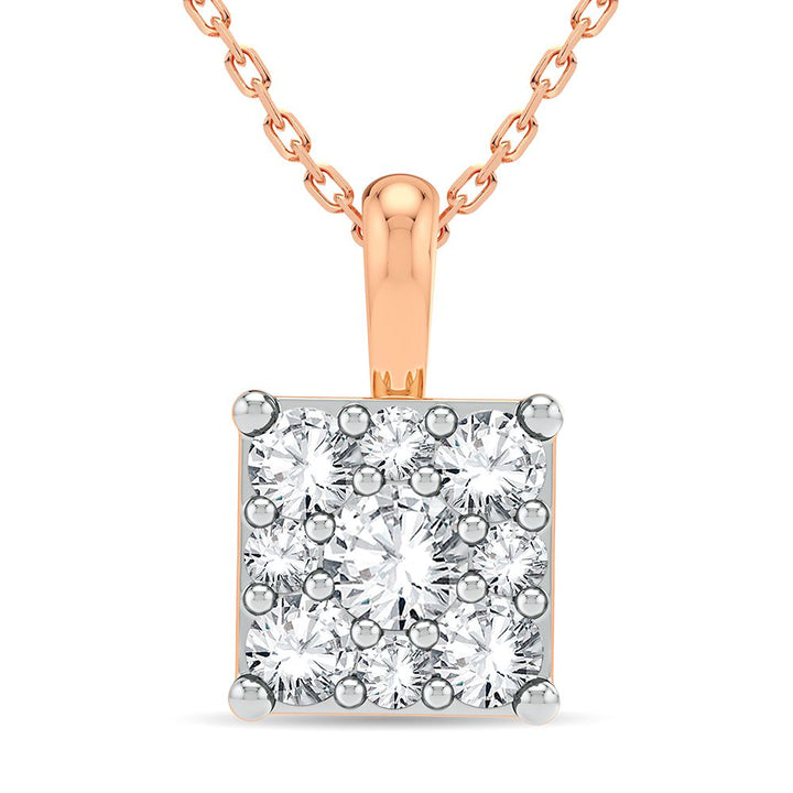 Romantic 14k Rose Gold Lab Diamond Womens Pendant
