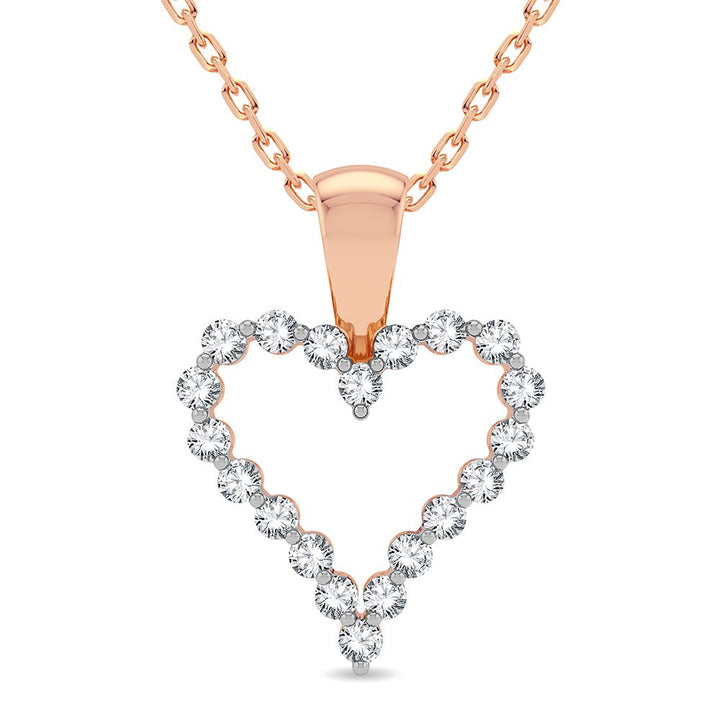 Chic 14k Rose Gold 0.25CT Lab Diamond Pendant