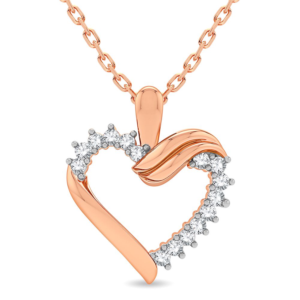 Delicate 10k Rose Gold 0.10CT Lab Diamond Pendant