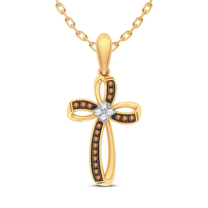 14K Yellow Gold Lab Diamond Womens Delicate Pendant Necklace