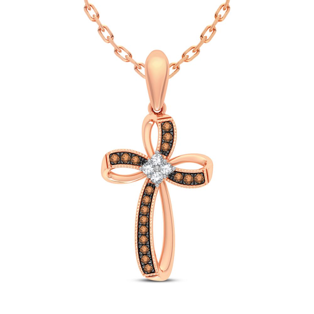 Delicate 10k Rose Gold 0.14ct Lab Diamond Pendant for Her