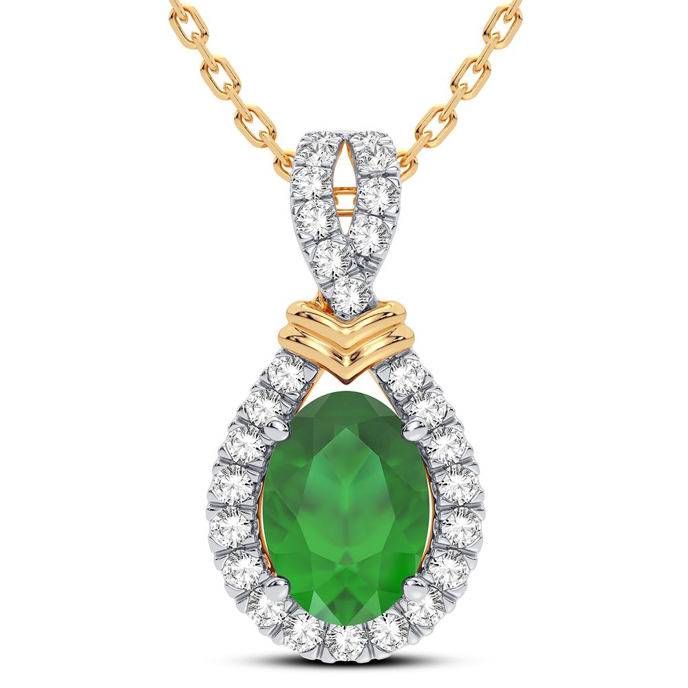 14K Yellow Gold Lab-Grown Diamond Womens Pendant Charm