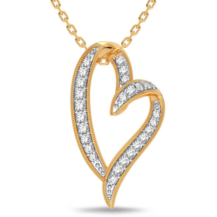 14K Yellow Gold Lab Diamond Womens Pendant Charm