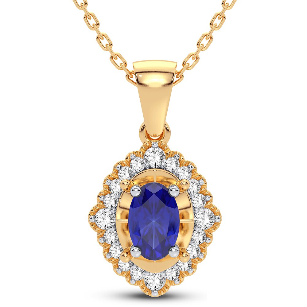 14K Yellow Gold Lab-Grown Diamond Pendant for Her