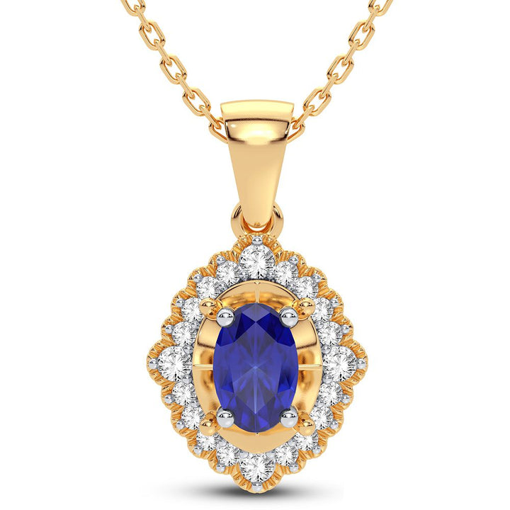 14K Yellow Gold Lab-Grown Diamond Pendant for Her