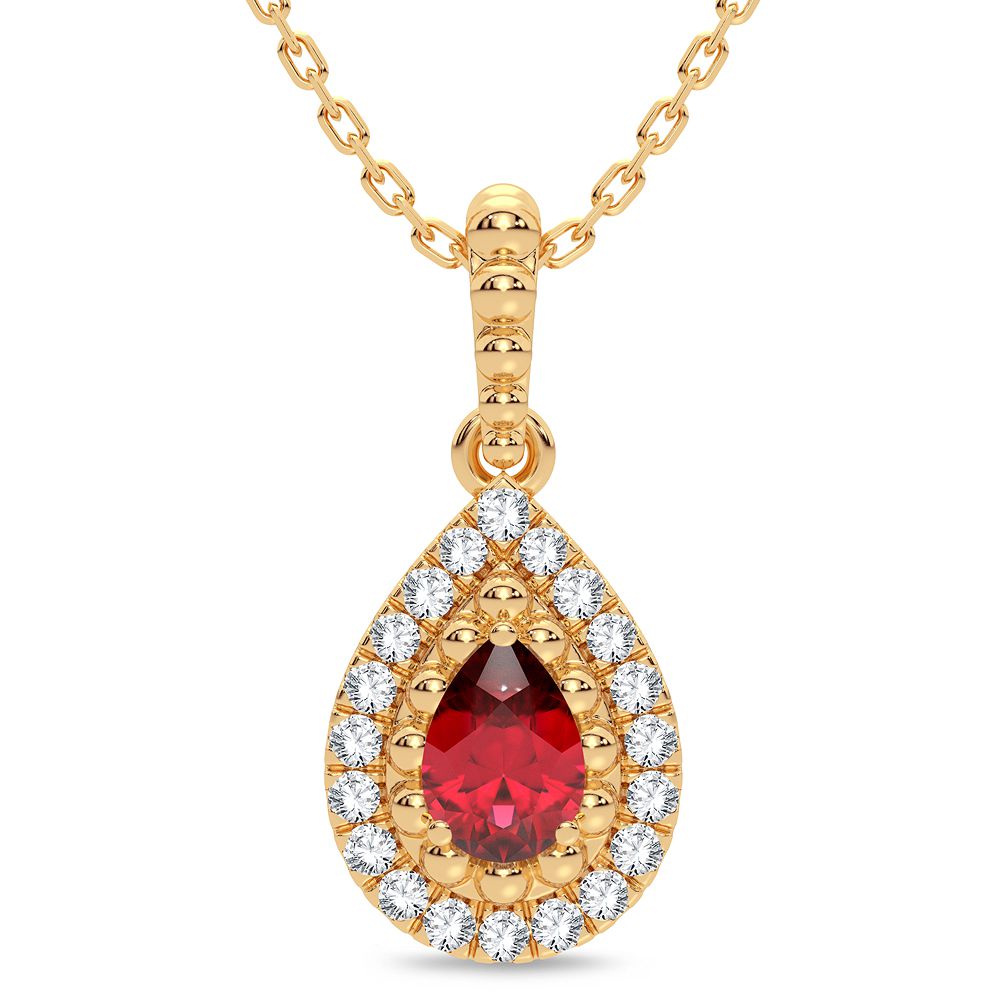 14K Yellow Gold Lab-Created Diamond Pendant Charm