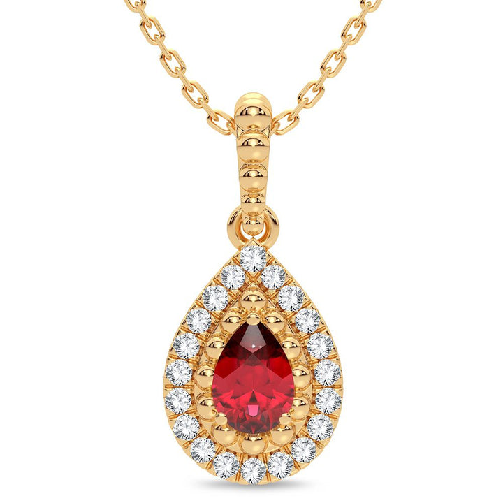 14K Yellow Gold Lab-Created Diamond Pendant Charm