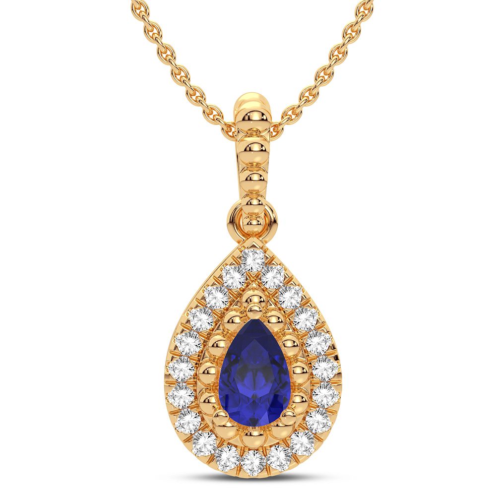 Timeless 14K Yellow Gold Lab Diamond Womens Pendant