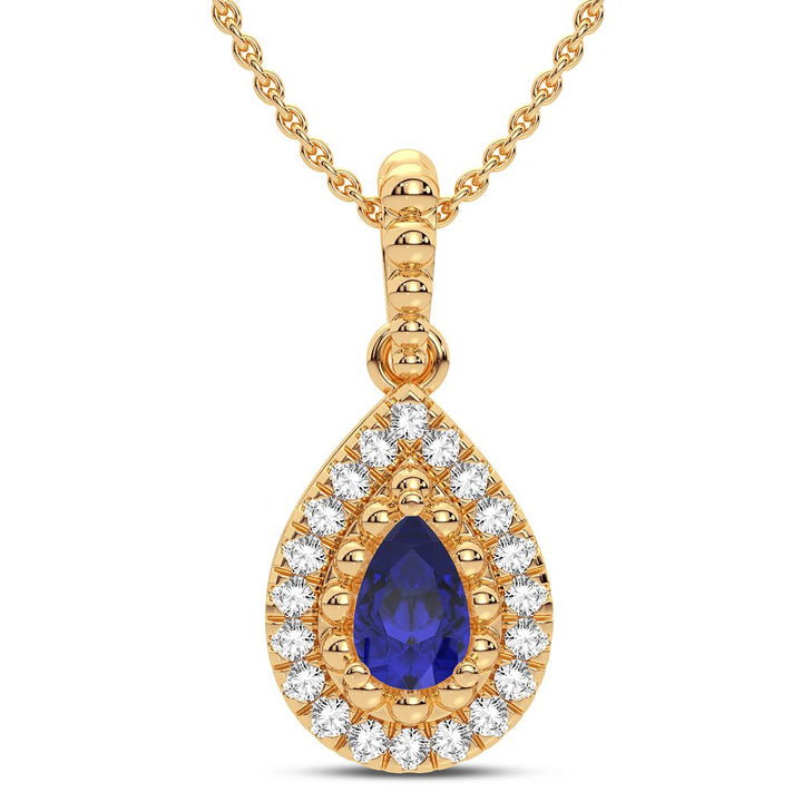 Timeless 14K Yellow Gold Lab Diamond Womens Pendant