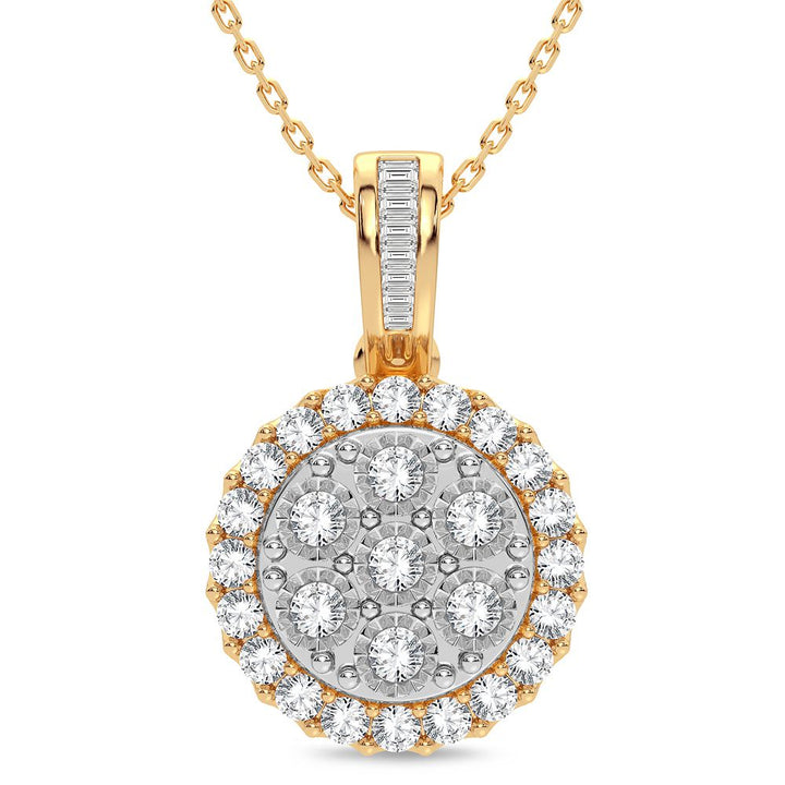 14k Yellow Gold Lab Diamond Womens Pendant Necklace
