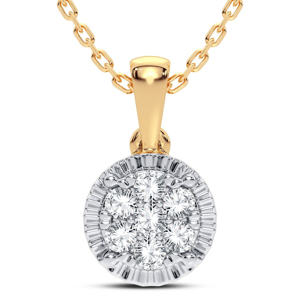 14k Yellow Gold Lab Diamond Womens Pendant Charm