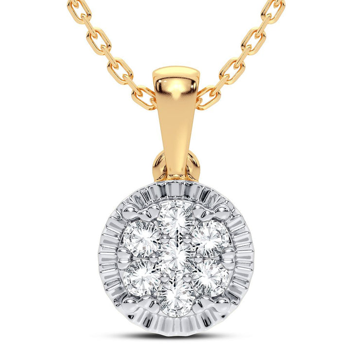 14k Yellow Gold Lab Diamond Womens Pendant Charm