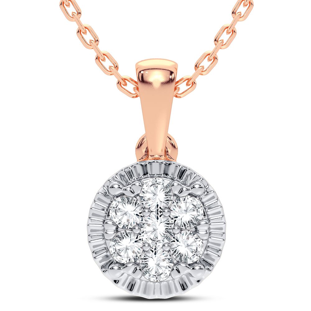 14k Rose Gold Lab Diamond Pendant Necklace for Women