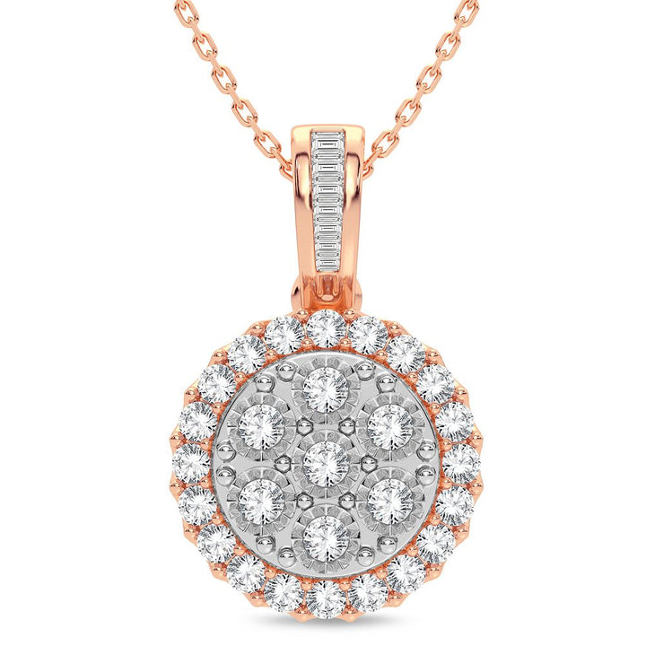 Romantic 14k Rose Gold 1CT Lab Diamond Womens Pendant