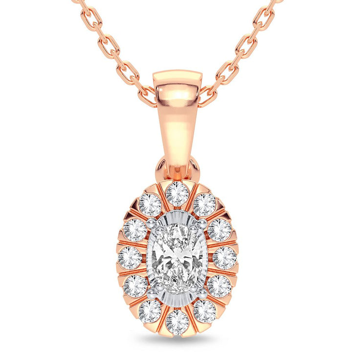 Romantic Rose Gold Lab Diamond Pendant: Timeless Elegance