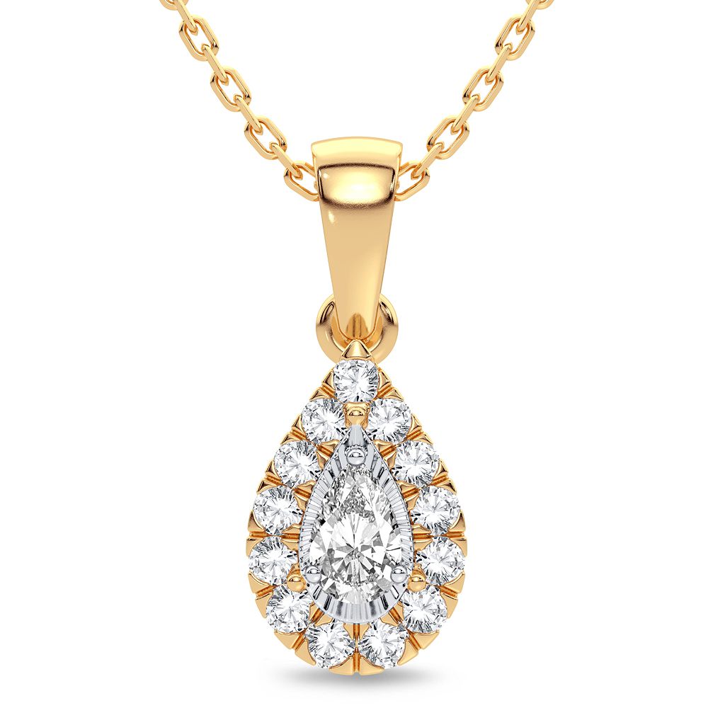 14k Yellow Gold Lab Diamond Womens Pendant Charm