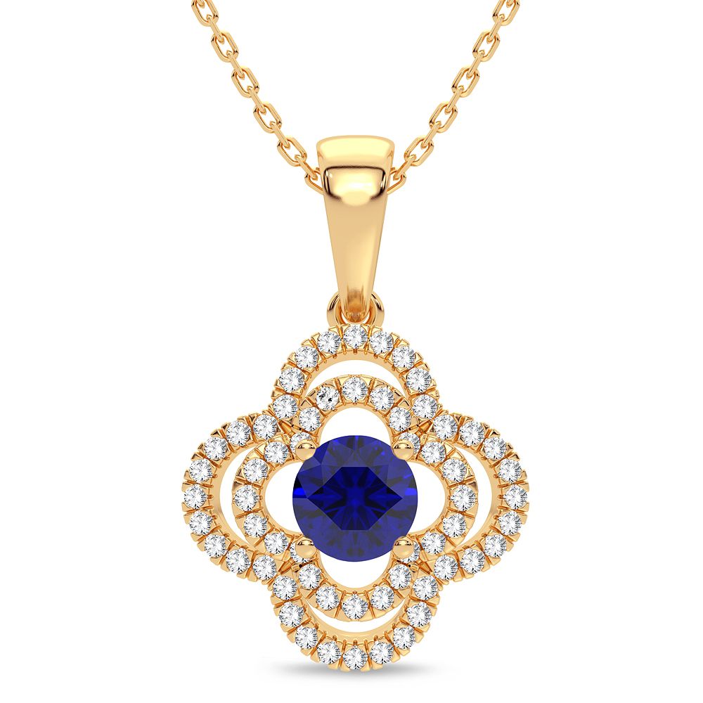 14K Yellow Gold Lab Diamond Pendant: Timeless Womens Sparkle