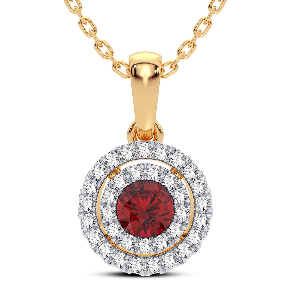 14K Yellow Gold Lab-Grown Diamond Pendant for Women
