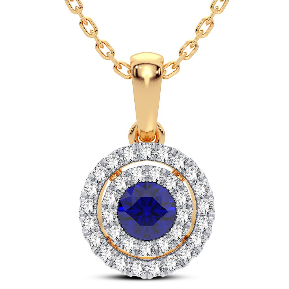 14K Yellow Gold Lab-Created Diamond Pendant Charm