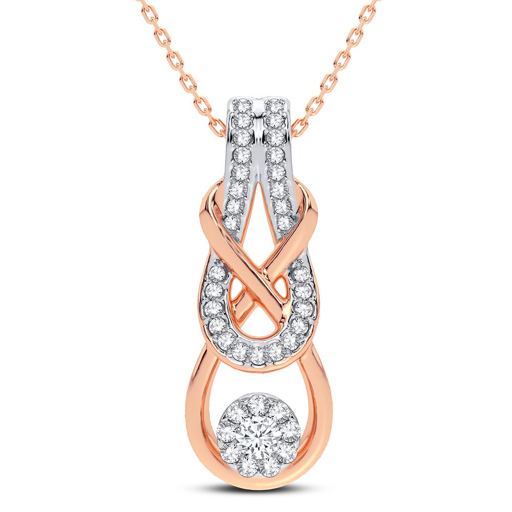 Romantic Rose Gold Lab Diamond Pendant Necklace