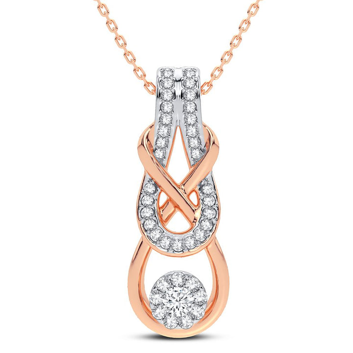 Romantic Rose Gold Lab Diamond Pendant Necklace