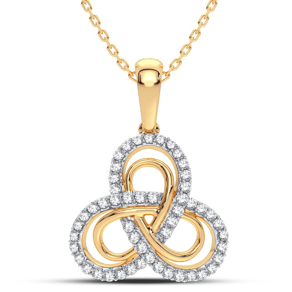 14k Yellow Gold Lab Diamond Womens Pendant Charm