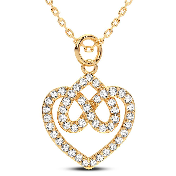 Chic 14k Yellow Gold 0.25CT Lab Diamond Womens Pendant