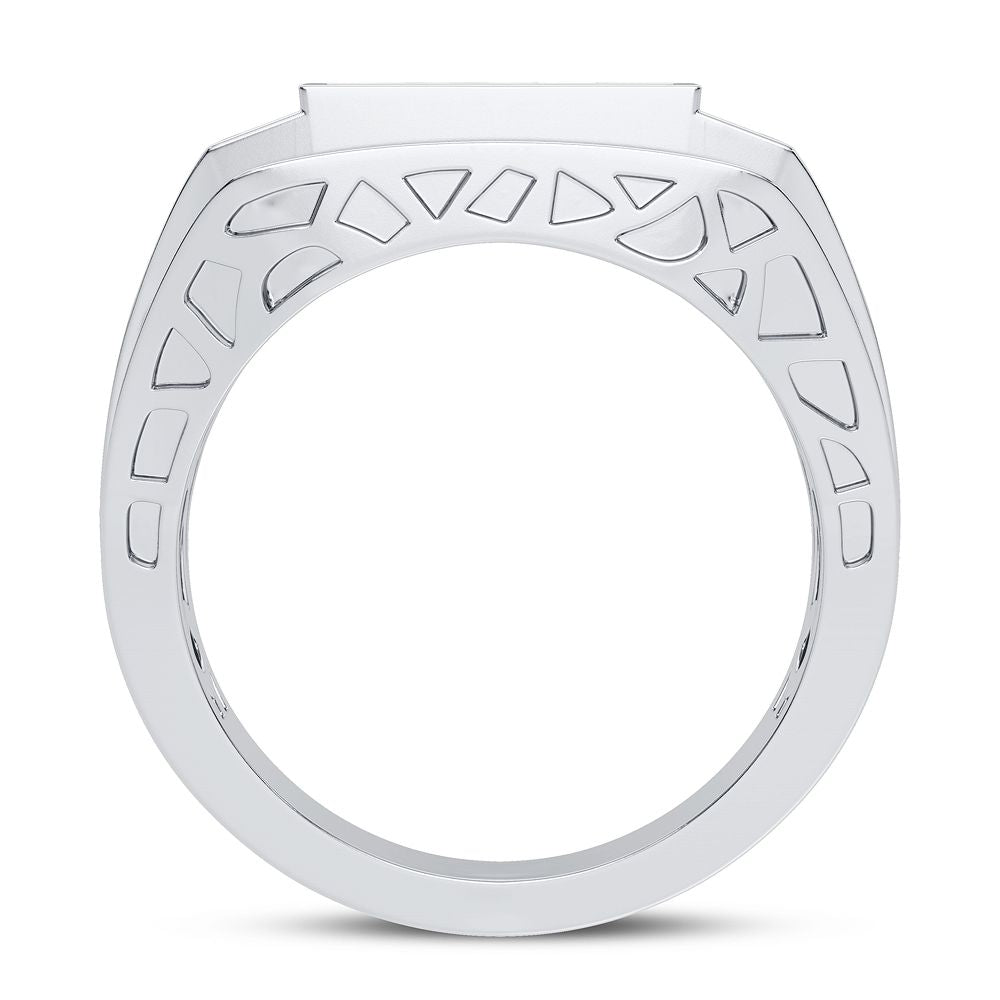 Sophisticated 14K White Gold Mens Certified Lab Diamond Ring