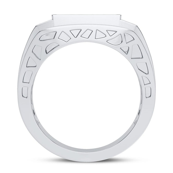 Sophisticated 14K White Gold Mens Certified Lab Diamond Ring
