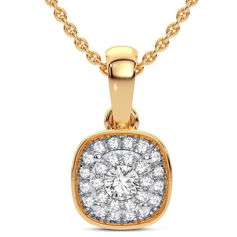 Chic 14K Yellow Gold Lab Diamond Pendant for Women