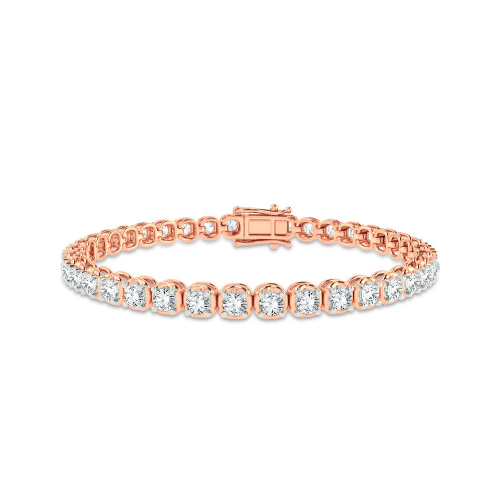 Sparkling 14k Rose Gold Lab Diamond Bracelet for Her