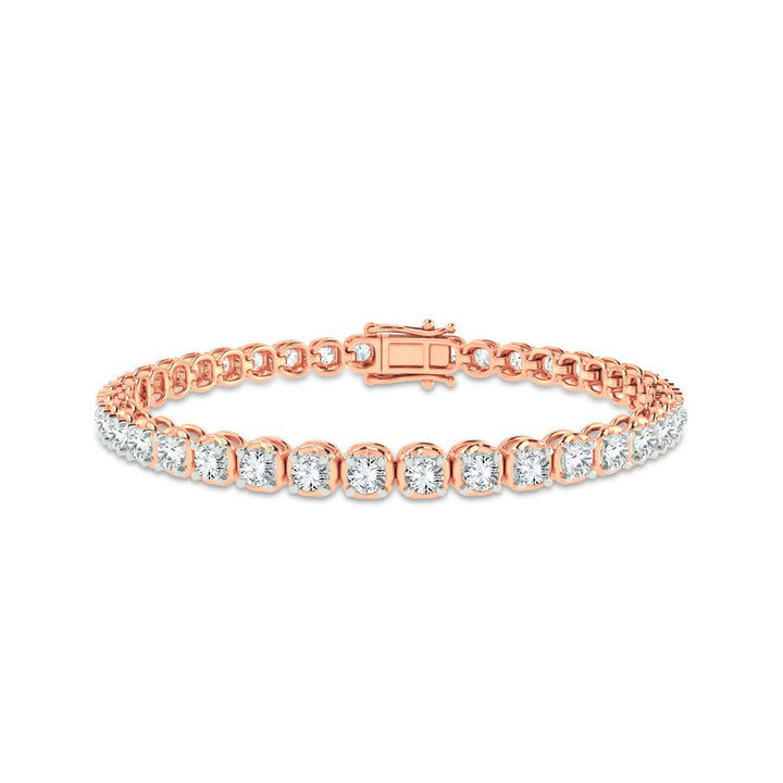 Sparkling 14k Rose Gold Lab Diamond Bracelet for Her