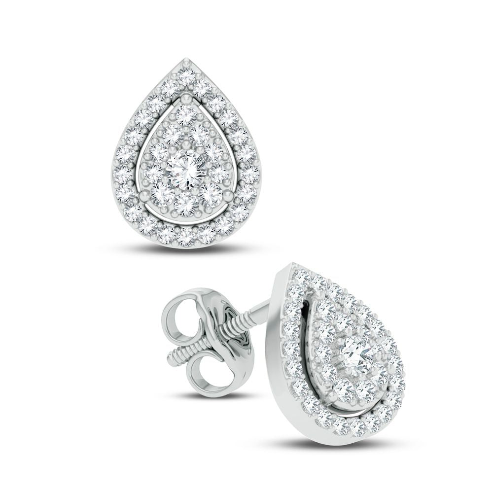 Chic 14k White Gold 0.25CT Lab Diamond Stud Earrings
