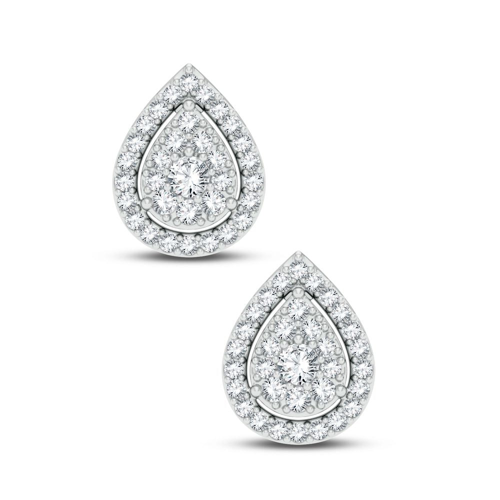 Chic 14k White Gold 0.25CT Lab Diamond Stud Earrings
