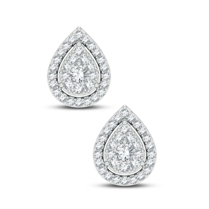 Chic 14k White Gold 0.25CT Lab Diamond Stud Earrings