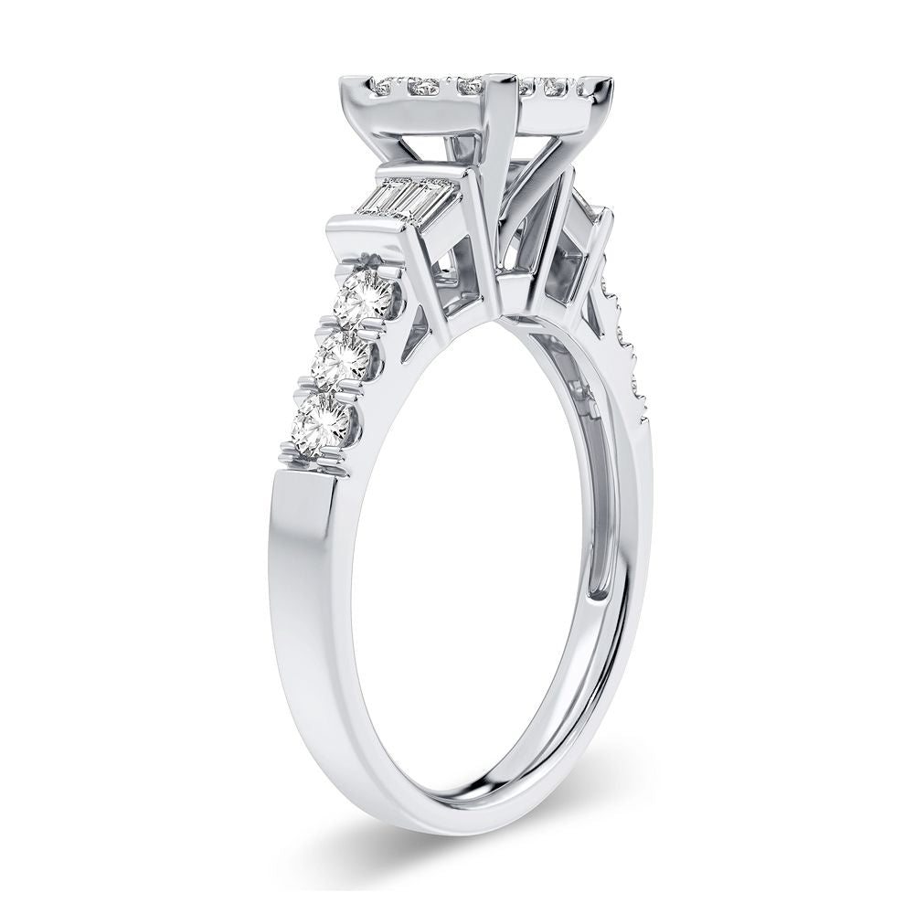 Timeless 10k White Gold Lab Diamond Engagement Ring (0.78CT)
