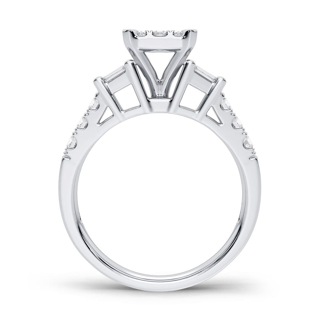 Timeless 10k White Gold Lab Diamond Engagement Ring (0.78CT)