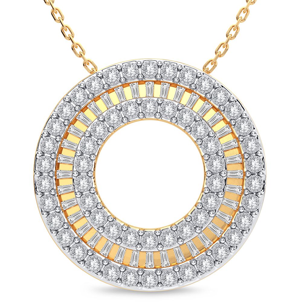 Chic 14K Yellow Gold 0.33CT Lab Diamond Pendant for Her