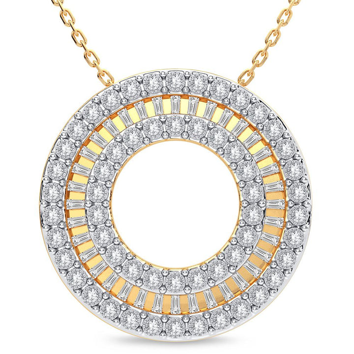 Chic 14K Yellow Gold 0.33CT Lab Diamond Pendant for Her